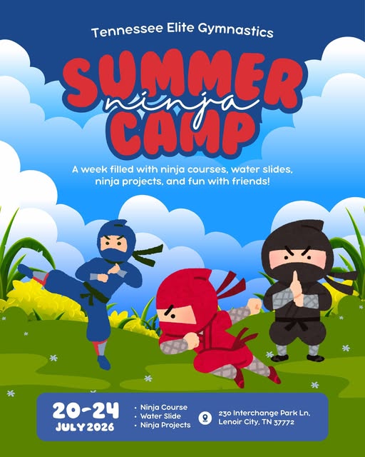 Join us for our LAST camp of the summer on July 20th-24th for TEG's Ninja Warrior Week!